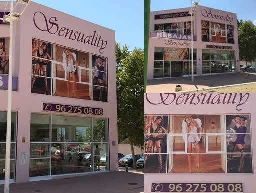 trabajos realizados en sensuality con vinilo en cristales